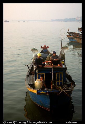 Fishing boat, in the Nhat Le River, Dong Hoi. Vietnam