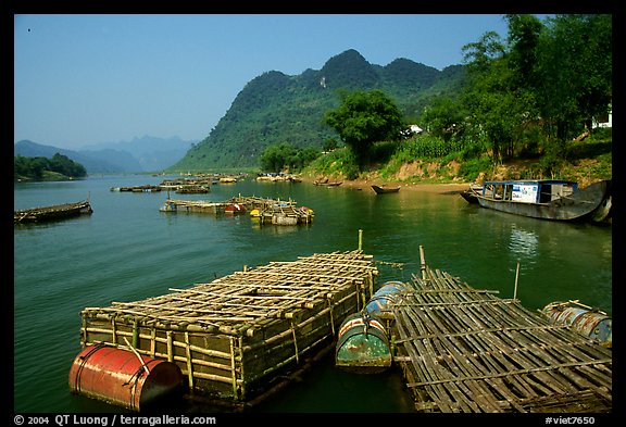 Floating fish cages, Son Trach. Vietnam (color)