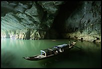 Boat inside the cave, Phong Nha Cave. Vietnam (color)