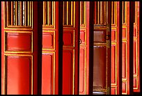 Red doors of the shrine inside the Minh Mang Mausoleum. Hue, Vietnam (color)