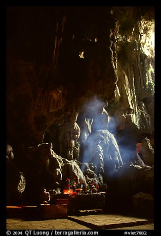 Altar in Tam Thanh Cave. Lang Son, Northest Vietnam (color)