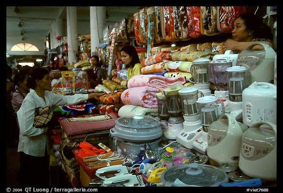 Dong Kinh Market, with its goods imported from nearby China. Lang Son, Northest Vietnam (color)