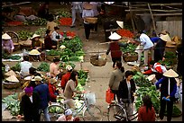 Vegetable section of the Ky Lua Market,  Cao Bang. Northeast Vietnam