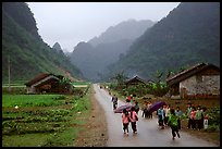 Children returning from school, Ma Phuoc Pass area. Northeast Vietnam