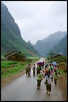 Children returning from school, Ma Phuoc Pass area. Northeast Vietnam ( color)