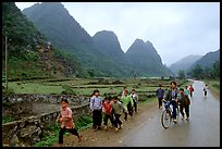 Children returning from school, Ma Phuoc Pass area. Northeast Vietnam (color)