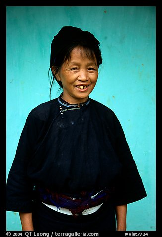 Woman of the Nung hill tribe in traditional dress. Northeast Vietnam