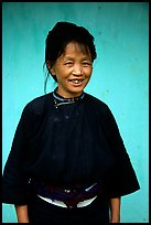 Woman of the Nung hill tribe in traditional dress. Northeast Vietnam (color)