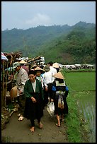 Outdoor Market set in the fields near Ba Be Lake. Northeast Vietnam