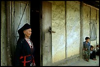 Elderly  tribewoman outside her house, near Mai Chau. Northwest Vietnam