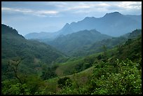 Lush mountain scenery between Moc Chau and Yeu Chau. Northwest Vietnam (color)