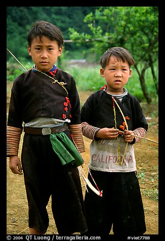 Two Hmong boys, Xa Linh. Northwest Vietnam (color)