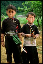 Two Hmong boys, Xa Linh. Northwest Vietnam (color)