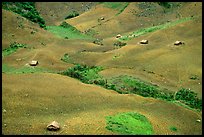 Homes on hillside, between Yeu Chau and Son La. Northwest Vietnam