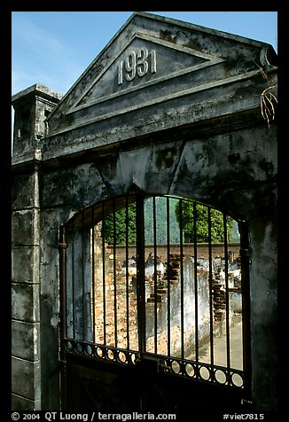 Door of the colonial jail where many political opponents were imprisoned, Son La. Northwest Vietnam