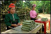 Roadside food vending, between Son La and Tuan Chau. Northwest Vietnam (color)