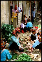 Thai women in the market, Tuan Chau. Northwest Vietnam ( color)