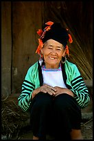 Elderly Dzao ethnic minority women, Tuan Chau. Vietnam