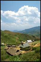 Hamlet near the pass between Son La and Lai Chau. Northwest Vietnam