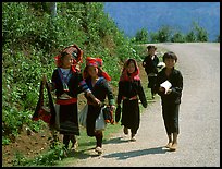 Hmong kids returning from school, near Lai Chau. Northwest Vietnam