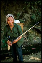 Hunter holding an old rifle, near Lai Chau. Northwest Vietnam