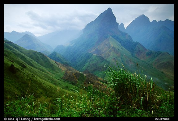 View from the Tram Ton Pass near Sapa. Sapa, Vietnam (color)