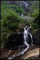 Silver Falls and bridge near Sapa. Sapa, Vietnam (color)