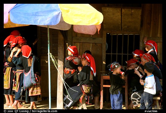 Red Dzao children. Sapa, Vietnam (color)