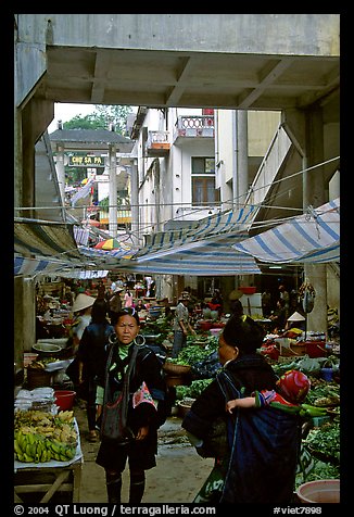 Black Hmong people at the Sapa market. Sapa, Vietnam (color)