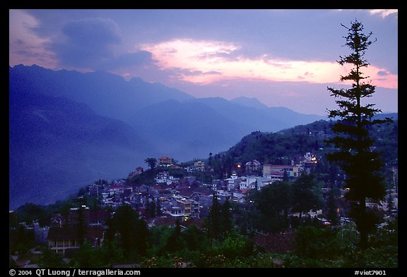 Sapa at sunset. Sapa, Vietnam