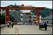 The Vietnamese side of the border crossing at Lao Cai. Vietnam (color)