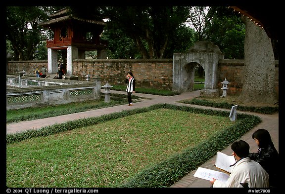 Gardens of the temple of Litterature. Hanoi, Vietnam