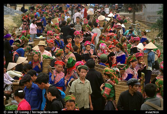Crowded market. Bac Ha, Vietnam