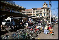 Bicycles parked near the Bin Tay market, district 6. Cholon, Ho Chi Minh City, Vietnam ( color)