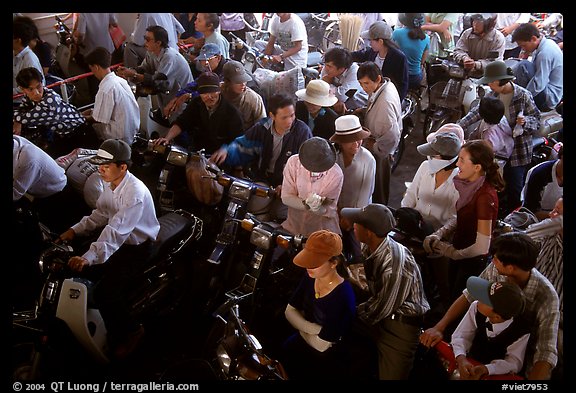 Aboard a ferry crossing an arm of the Mekong River. My Tho, Vietnam (color)