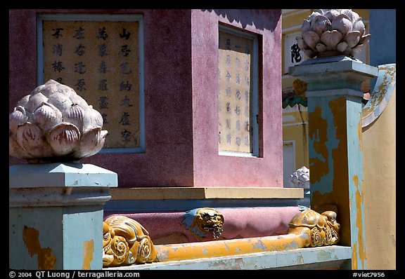 Architectural detail at the Lady Chua Xu temple. Chau Doc, Vietnam