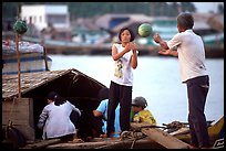 Unloading watermelons from a boat. Ha Tien, Vietnam ( color)