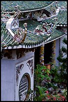 Roofs detail of one of the sanctuaries on the Marble Mountains. Da Nang, Vietnam