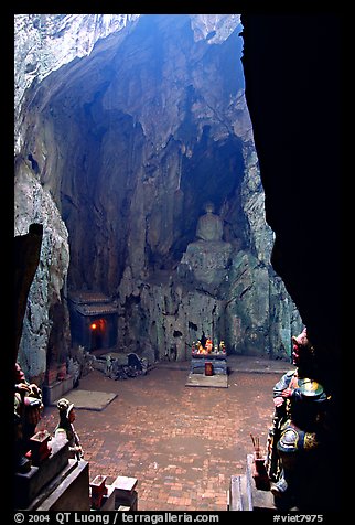 Troglodyte sanctuary in the Marble Mountains. Da Nang, Vietnam (color)