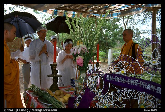 Mourning at a countryside funeral. Ben Tre, Vietnam (color)