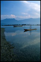 Small boats in lagoon. Vietnam (color)