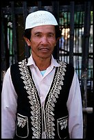 Muslem man from Cham minority village, near Chau Doc. Vietnam