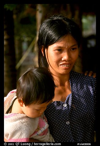 Young mother and child, near Ben Tre. Vietnam
