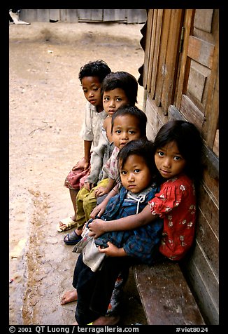 Children of minority village. Da Lat, Vietnam (color)