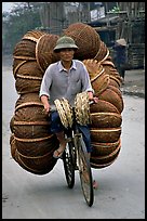 How large a load can you have on  a bicycle ?  On the way to the Perfume Pagoda. Vietnam (color)