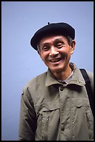 Man wearing the French beret, Hanoi. Vietnam ( color)