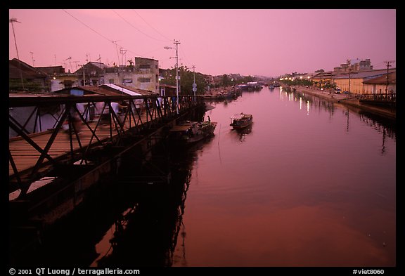 Evening on the Saigon arroyo. Cholon, Ho Chi Minh City, Vietnam (color)