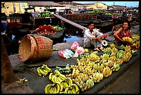 Selling freshly unloaded bananas near the Saigon arroyo. Cholon, Ho Chi Minh City, Vietnam ( color)