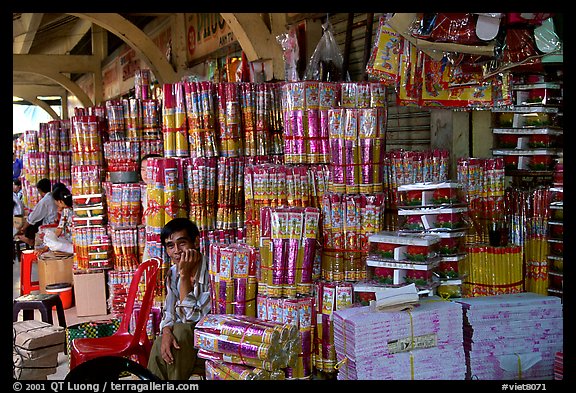 Incense wholesale, Binh Tay Market, district 6. Cholon, Ho Chi Minh City, Vietnam (color)
