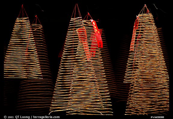 Incense coils  at a Chinese temple in Cho Lon, designed to burn for days. Cholon, District 5, Ho Chi Minh City, Vietnam